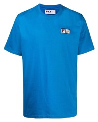 blaues T-Shirt mit einem Rundhalsausschnitt von Fila