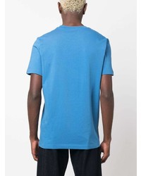 blaues T-Shirt mit einem Rundhalsausschnitt von Moncler