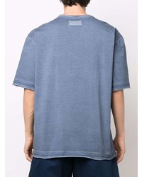 blaues T-Shirt mit einem Rundhalsausschnitt von Maison Margiela