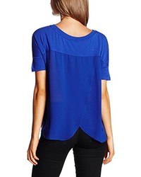 blaues T-Shirt mit einem Rundhalsausschnitt von GUESS