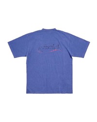 blaues T-Shirt mit einem Rundhalsausschnitt von Balenciaga