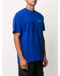 blaues T-Shirt mit einem Rundhalsausschnitt von Sporty & Rich