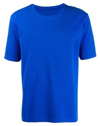 blaues T-Shirt mit einem Rundhalsausschnitt von Homme Plissé Issey Miyake