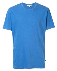 blaues T-Shirt mit einem Rundhalsausschnitt von James Perse