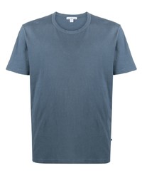 blaues T-Shirt mit einem Rundhalsausschnitt von James Perse