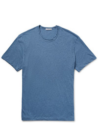 blaues T-Shirt mit einem Rundhalsausschnitt von James Perse
