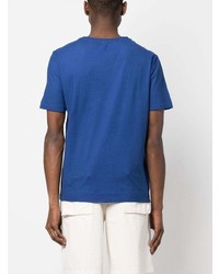 blaues T-Shirt mit einem Rundhalsausschnitt von Massimo Alba