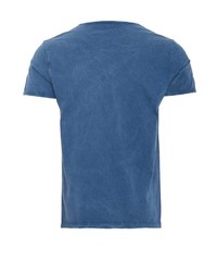 blaues T-Shirt mit einem Rundhalsausschnitt von KINGKEROSIN