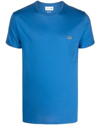 blaues T-Shirt mit einem Rundhalsausschnitt von Lacoste