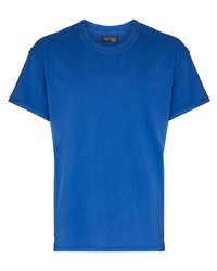 blaues T-Shirt mit einem Rundhalsausschnitt von Les Tien