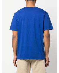 blaues T-Shirt mit einem Rundhalsausschnitt von MAISON KITSUNÉ