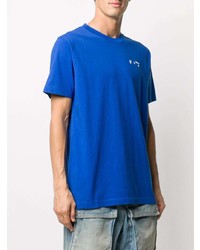 blaues T-Shirt mit einem Rundhalsausschnitt von Off-White