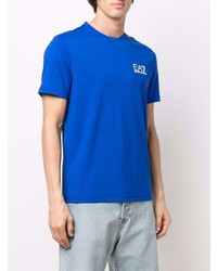 blaues T-Shirt mit einem Rundhalsausschnitt von Ea7 Emporio Armani