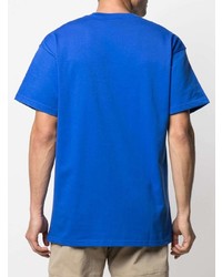 blaues T-Shirt mit einem Rundhalsausschnitt von Nike