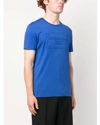 blaues T-Shirt mit einem Rundhalsausschnitt von Dolce & Gabbana