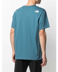 blaues T-Shirt mit einem Rundhalsausschnitt von The North Face