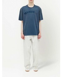 blaues T-Shirt mit einem Rundhalsausschnitt von Maison Margiela