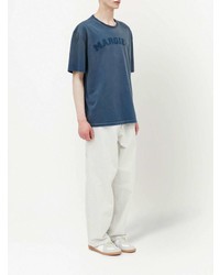 blaues T-Shirt mit einem Rundhalsausschnitt von Maison Margiela