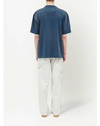 blaues T-Shirt mit einem Rundhalsausschnitt von Maison Margiela