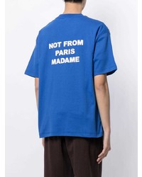 blaues T-Shirt mit einem Rundhalsausschnitt von Drôle De Monsieur