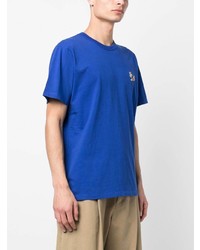 blaues T-Shirt mit einem Rundhalsausschnitt von MAISON KITSUNÉ