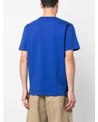 blaues T-Shirt mit einem Rundhalsausschnitt von MAISON KITSUNÉ