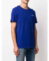 blaues T-Shirt mit einem Rundhalsausschnitt von A.P.C.