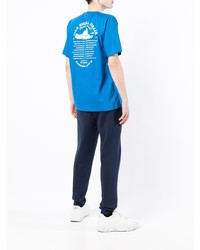 blaues T-Shirt mit einem Rundhalsausschnitt von Fila