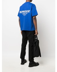 blaues T-Shirt mit einem Rundhalsausschnitt von Represent