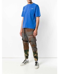 blaues T-Shirt mit einem Rundhalsausschnitt von Off-White