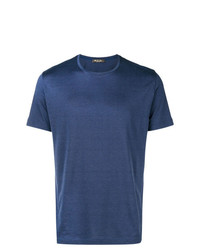 blaues T-Shirt mit einem Rundhalsausschnitt von Loro Piana