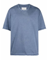 blaues T-Shirt mit einem Rundhalsausschnitt von Maison Margiela