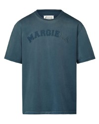 blaues T-Shirt mit einem Rundhalsausschnitt von Maison Margiela