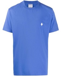 blaues T-Shirt mit einem Rundhalsausschnitt von Marcelo Burlon County of Milan
