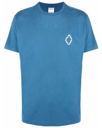 blaues T-Shirt mit einem Rundhalsausschnitt von Marcelo Burlon County of Milan