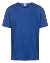 blaues T-Shirt mit einem Rundhalsausschnitt von Massimo Alba