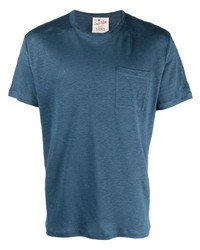 blaues T-Shirt mit einem Rundhalsausschnitt von MC2 Saint Barth