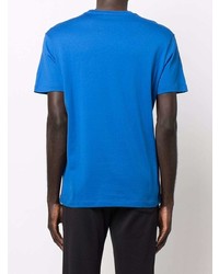 blaues T-Shirt mit einem Rundhalsausschnitt von Versace