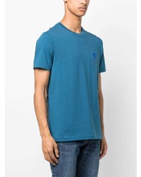 blaues T-Shirt mit einem Rundhalsausschnitt von Versace