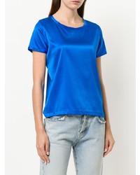 blaues T-Shirt mit einem Rundhalsausschnitt von Blanca