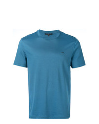 blaues T-Shirt mit einem Rundhalsausschnitt von Michael Kors Collection