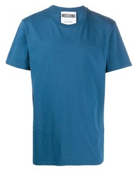 blaues T-Shirt mit einem Rundhalsausschnitt von Moschino