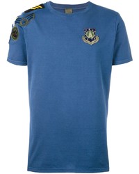 blaues T-Shirt mit einem Rundhalsausschnitt von Mr & Mrs Italy