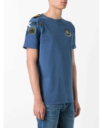 blaues T-Shirt mit einem Rundhalsausschnitt von Mr & Mrs Italy
