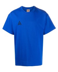 blaues T-Shirt mit einem Rundhalsausschnitt von Nike