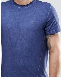 blaues T-Shirt mit einem Rundhalsausschnitt von Religion