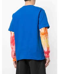 blaues T-Shirt mit einem Rundhalsausschnitt von A Bathing Ape