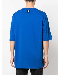 blaues T-Shirt mit einem Rundhalsausschnitt von Balmain