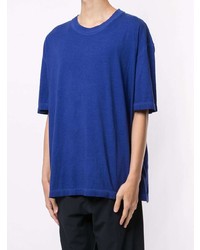 blaues T-Shirt mit einem Rundhalsausschnitt von Maison Margiela