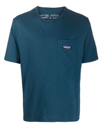 blaues T-Shirt mit einem Rundhalsausschnitt von Patagonia